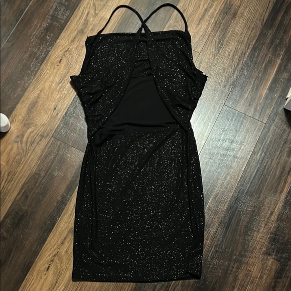 Black Sheath Mini Dress with Spaghetti Straps - Picture 4 of 9